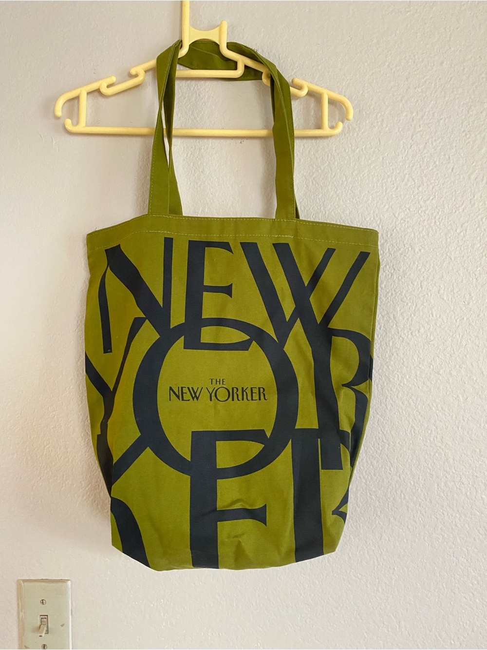 The New Yorker Olive Green Logo Tote Bag